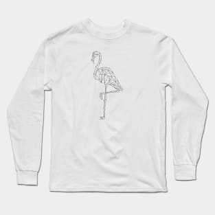 Geometric Line Art Flamingo Long Sleeve T-Shirt